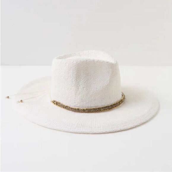 🆕 Free People Monte Carlo Wide Brim Straw Hat / White - Picture 7 of 12